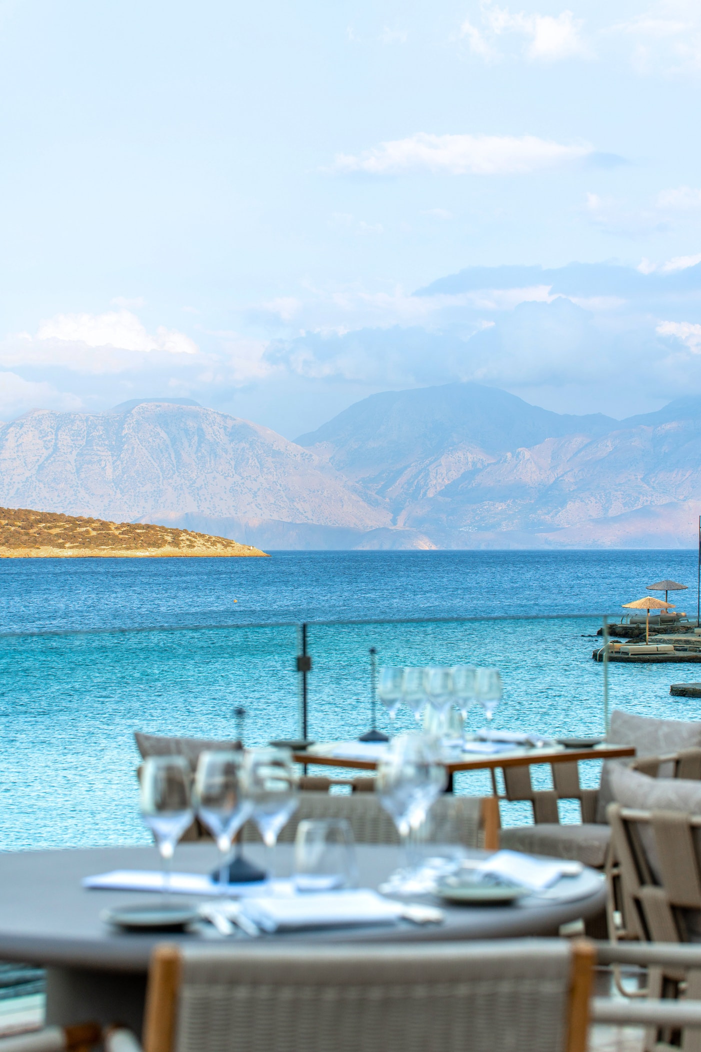Table overlooking the sea at La Bouillabaisse